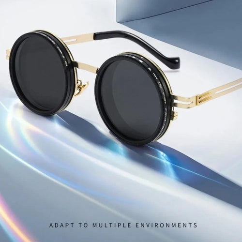 Fashion ND2-400 Adjustable Dimming Glasses 9 Level UV400 Sunglasses With Glasse Case ND Filter Eyewear Driving